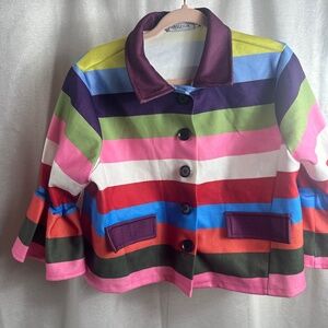 Colorful cropped blazer size L